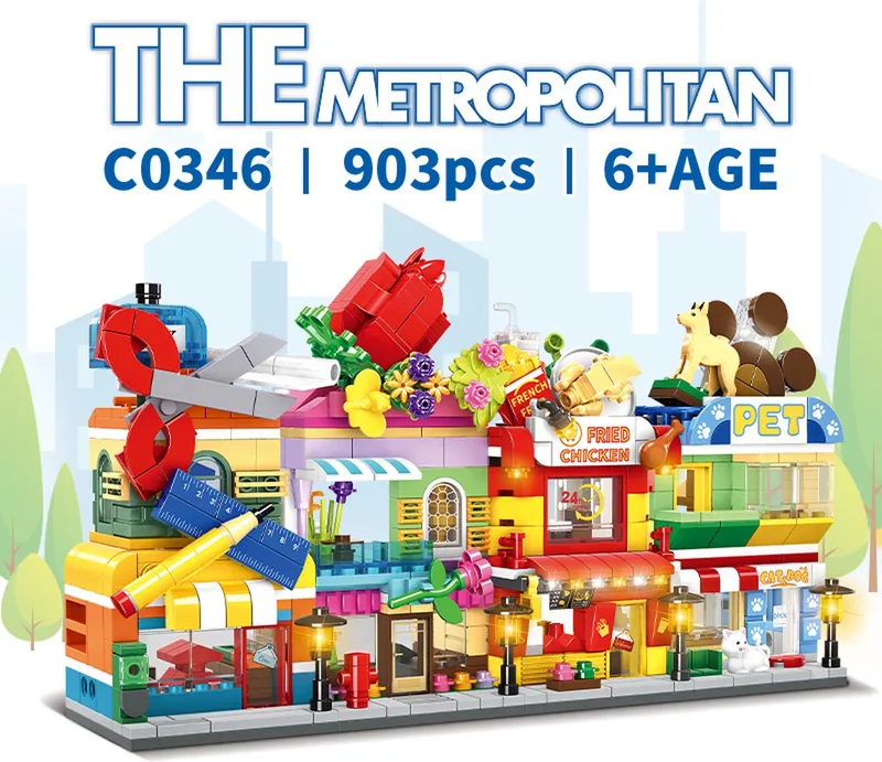 City Bouwset - Bouwstenen Constructie Set - Compatibel met Lego - Speelgoed voor Kinderen - Creatieve Bouwset - Bouwblokken - 903 Stuks von WOMA in The Metropolitan – Produktfoto