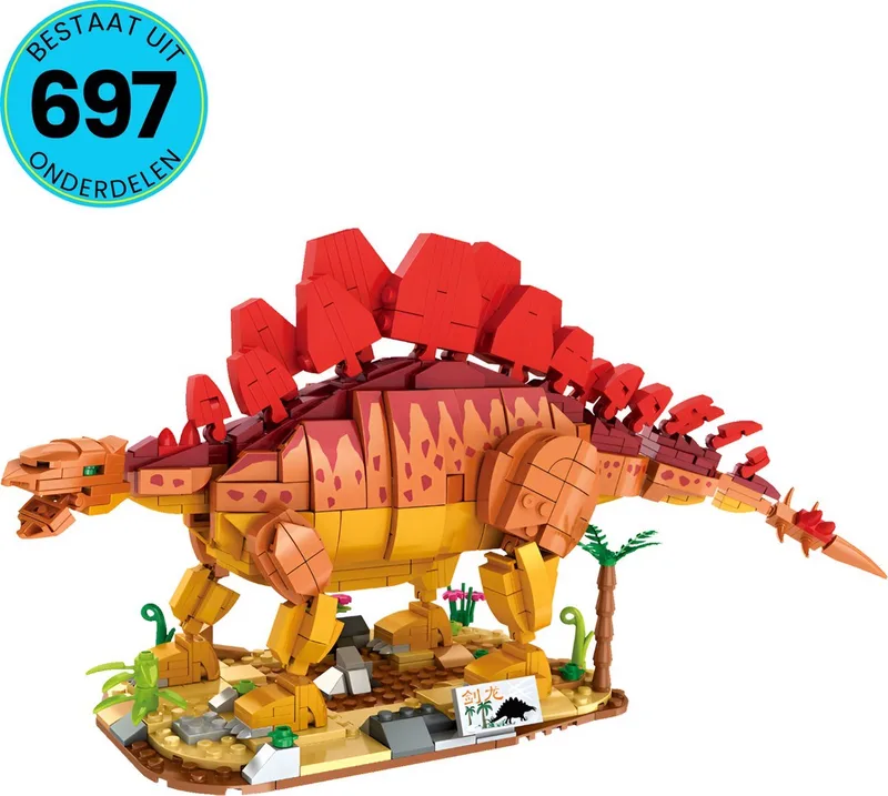 Dino Speelgoed Set Geschikt Voor LEGO - 697 Bouwstenen - Vanaf 6 Jaar - Stegosaurus - Bouwset - STEM Speelgoed - Bouwsets - Bouwspeelgoed - Inclusief Handleiding by WOMA in Verschillende kleuren – product photo