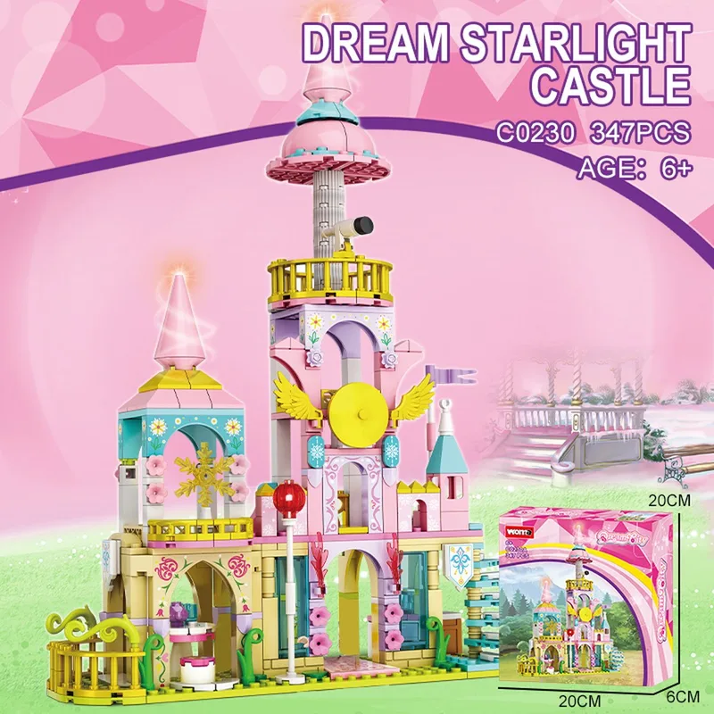 Dream bouwset - Prinsessen Kasteel Bouwset - Speelgoed voor Meisjes - 3D Bouwblokken - Educatieve STEM Set - Compatibel met LEGO - 347 Stuks by WOMA in Starlight Castle – product photo
