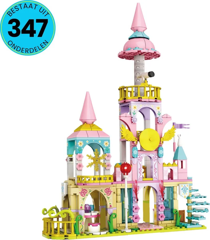 Prinsessen Kasteel Speelgoed Set Geschikt Voor LEGO - Vanaf 6 Jaar - 347 Bouwstenen - Bouwset - STEM Speelgoed - Bouwsets - Bouwspeelgoed - Inclusief Handleiding de WOMA en Verschillende kleuren – photo du produit