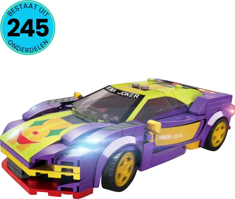 Raceauto Speelgoed Set Geschikt Voor LEGO - Vanaf 6 Jaar - 245 Bouwstenen - Supercar - Bouwpakket - STEM Speelgoed - Speelset - Bouwspeelgoed - Inclusief Handleiding van WOMA in Paars – productfoto