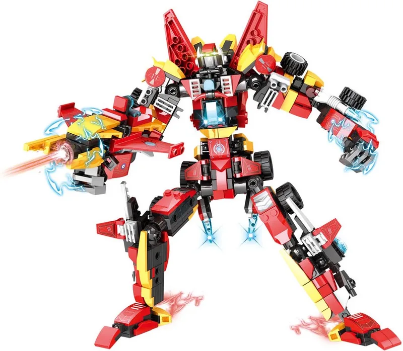 Revanger of the Galaxy - Transformer Bouwset - Ruimtevaart Speelgoed - Robot Bouwpakket - Creatieve Constructie Set - Educatief Speelgoed - Compatibel met LEGO Bouwstenen - 657 Stuks van WOMA in Rood – productfoto