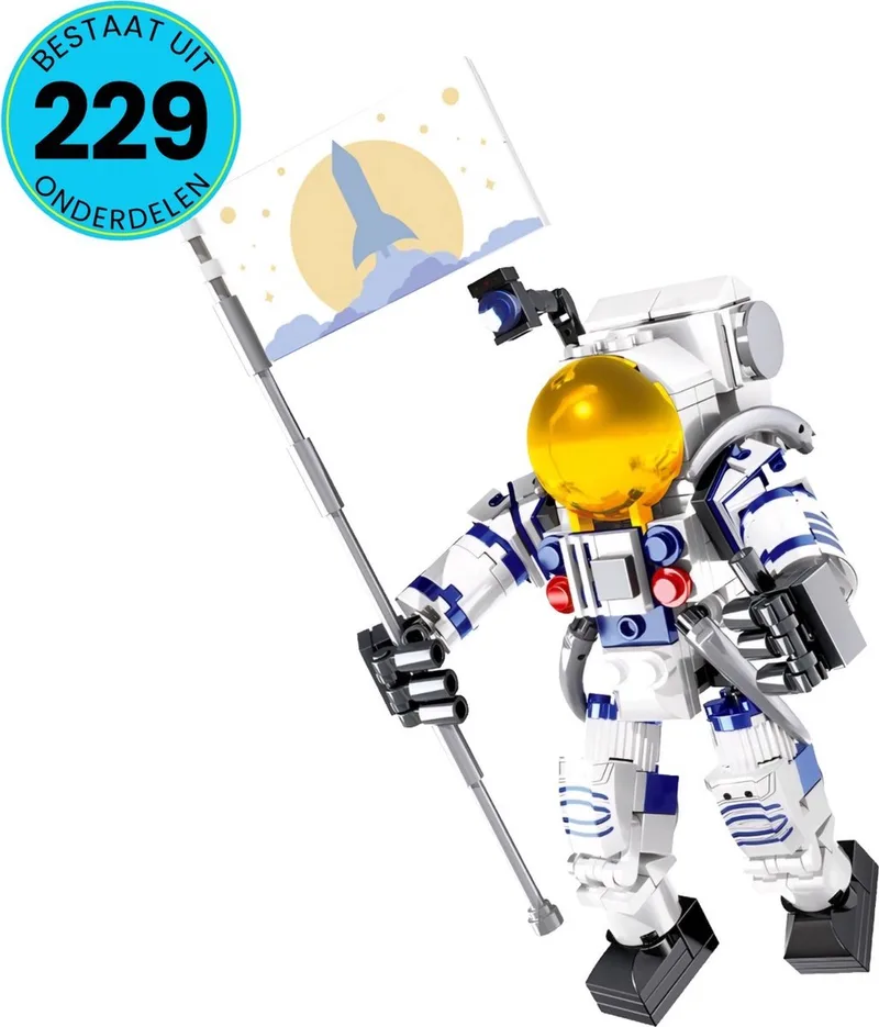 Ruimtevaarder Speelgoed Set Geschikt Voor LEGO - 229 Bouwstenen - Vanaf 6 Jaar - Bouwset - Ruimte - STEM Speelgoed - Bouwsets - Bouwspeelgoed - Inclusief Handleiding van WOMA in Astronaut – productfoto