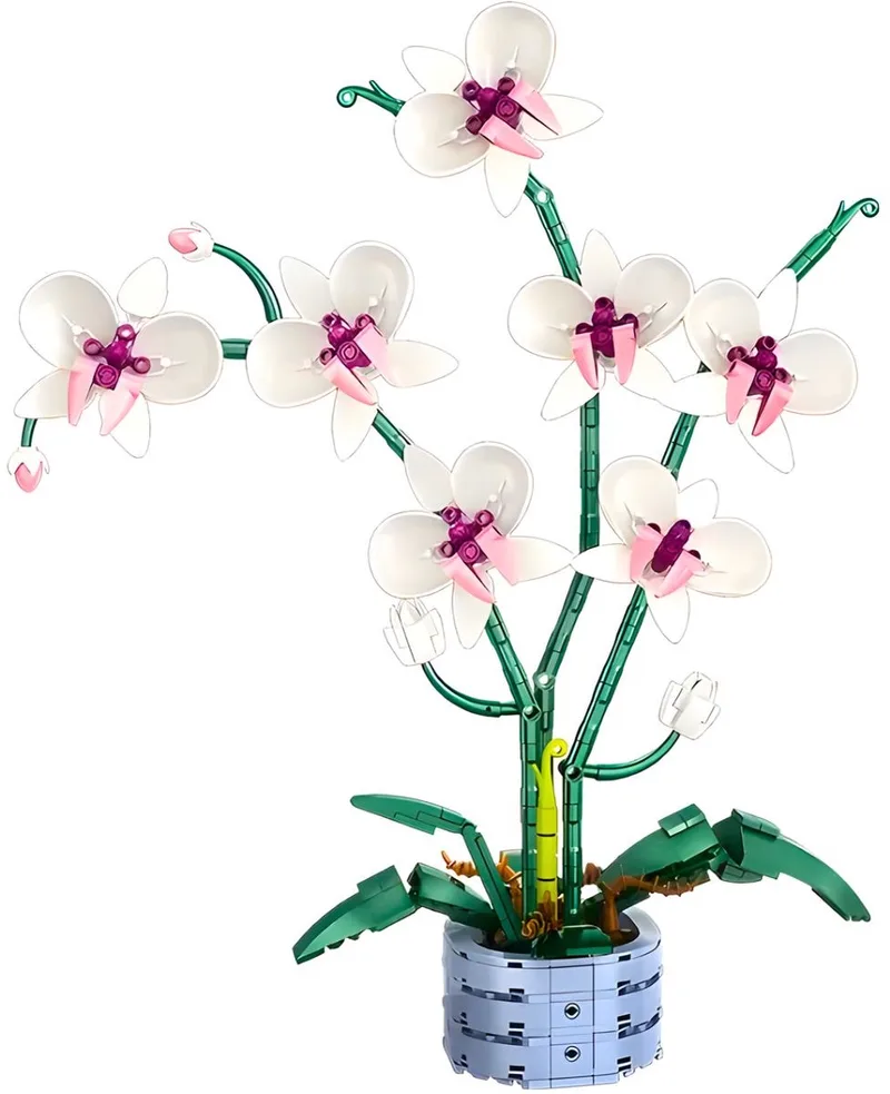 Woma 11055 Orchidee Bloemen Boeket bouwset | Botanical Flowers Collection modelbouw | Classic Creator bonsai speelgoed bouwpakketten voor volwassenen & kinderen | DIY icons kunstbloemen bloemenpracht geschikt voor Lego | bouwdoos met 536 bouwstenen by WOMA in Orchidee, 536 bloks – product photo