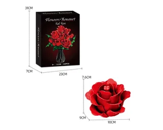 Woma 11156 Rozen BIoemen Boeket bouwset | Botanical Flowers Collection 2025 modelbouw | Classic Creator bonsai speelgoed bouwpakketten voor volwassenen & kinderen | DIY icons kunstbIoemen bloemenpracht geschikt voor Iego | bouwdoos met 443 bouwstenen de WOMA en Rode Rozen, 443 bloks – photo du produit 5 sur 5