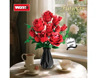 Woma 11156 Rozen BIoemen Boeket bouwset | Botanical Flowers Collection 2025 modelbouw | Classic Creator bonsai speelgoed bouwpakketten voor volwassenen & kinderen | DIY icons kunstbIoemen bloemenpracht geschikt voor Iego | bouwdoos met 443 bouwstenen de WOMA en Rode Rozen, 443 bloks – photo du produit 2 sur 5