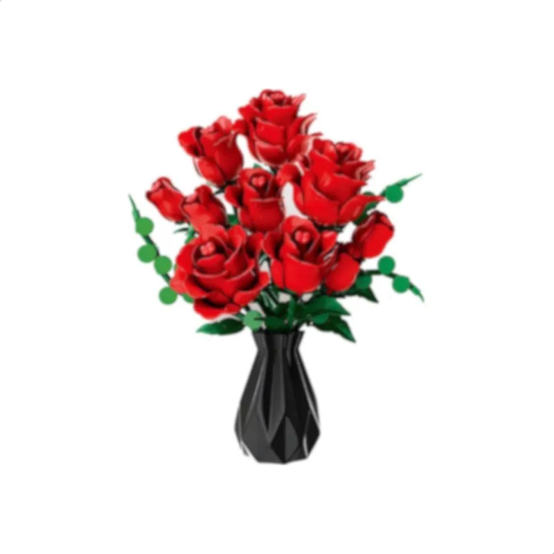 Woma 11156 Rozen BIoemen Boeket bouwset | Botanical Flowers Collection 2025 modelbouw | Classic Creator bonsai speelgoed bouwpakketten voor volwassenen & kinderen | DIY icons kunstbIoemen bloemenpracht geschikt voor Iego | bouwdoos met 443 bouwstenen by WOMA in Rode Rozen, 443 bloks – product photo