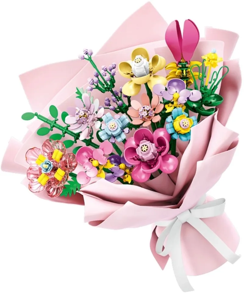 Woma 11160 Plukboeket bloemen bouwset | Botanical Flowers Collection 2026 modelbouw | Classic Creator speelgoed bouwpakketten voor volwassenen & kinderen | DIY icons kunstbloemen bloemenpracht geschikt voor Lego | bouwdoos met 726 bouwstenen van WOMA in Bloemenbouwset: Plukbloemen boeket, 726 bloks – productfoto