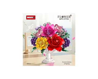 Woma 99143 Fantasie bloemstuk in vaas bouwset | Classic Creator speelgoed bouwpakketten voor volwassenen & kinderen | bouwdoos met 1070 bouwstenen de WOMA en Bloemenbouwset: Fantasie bloemstuk, 1070 bloks – photo du produit 3 sur 4