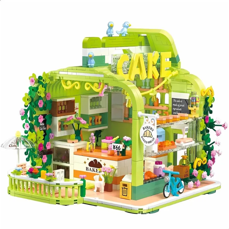 Banket bakkerij | Mega poppenhuis niet compatibel met lego mould king | Classic creator STEM educatief speelgoed bouwpakket | botanical bloemen huis modelbouw modulaire architecture gebouwen voor volwassenen | 1131 bloks de Zhe Gao en City – Banket Bakkerij, 1131 blokken – photo du produit