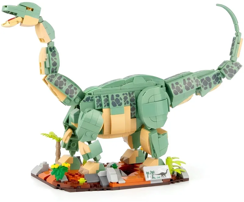 Zhe Gao 0447 Jurassic Brontosaurus dino bouwset | Dinosaurus dieren bouwset | Ideas expert modelbouw | Predators World | Classic Creator speelgoed bouwpakket voor kinderen en volwassenen | Niet geschikt voor Lego | Bouwdoos met 589 bouwstenen by Zhe Gao in Modelbouw – Dinosaurus Brontosaurus, 589 blokken – product photo