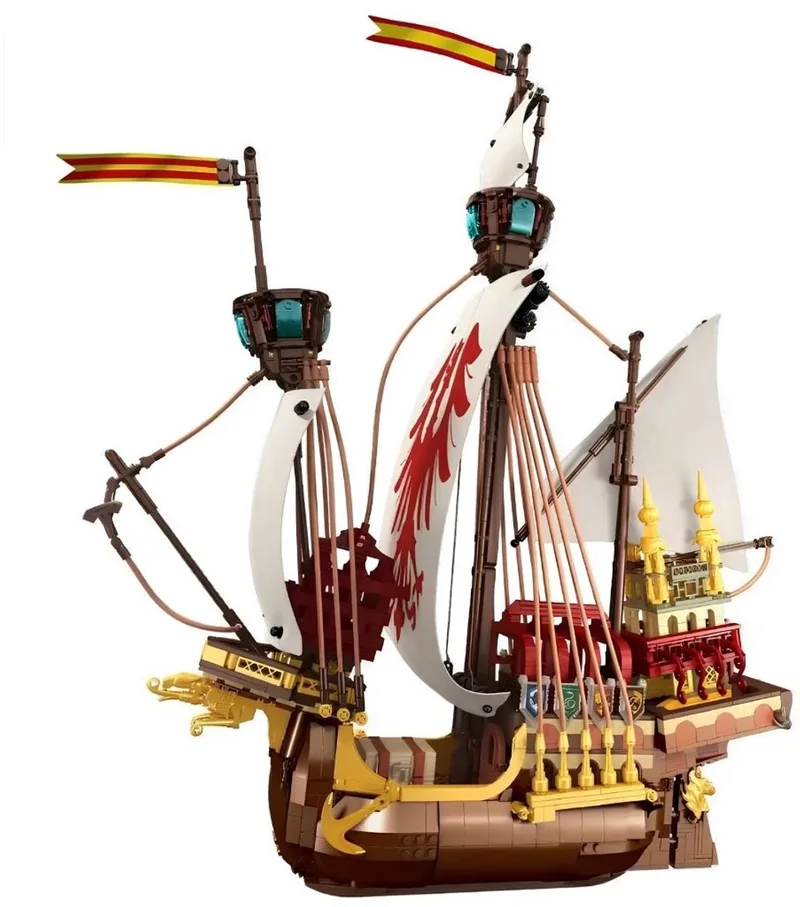 Zhe Gao 7053 Classic Armstrong Piratenschip bouwset | Adventure of the Caribbean Modelbouw | Educatief Creator piratenschip speelgoed bouwpakketten voor kinderen & volwassenen | DIY pirates boat niet compatibel met lego | Bouwdoos met 1998 bouwstenen von Zhe Gao in Boten – PArmstrong Ship, 1998 blokken – Produktfoto