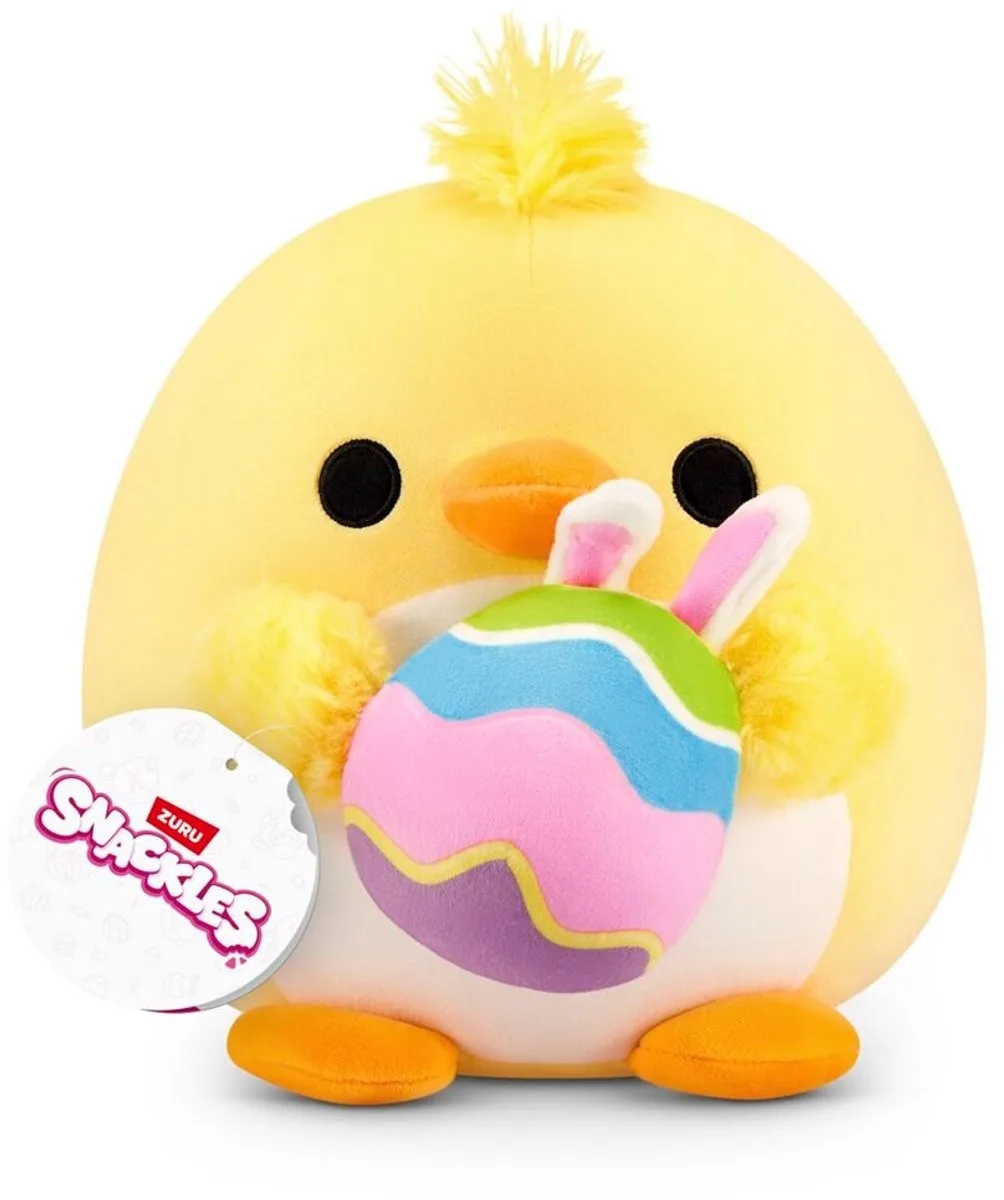 Snackles Pluchen Kip met Paasei - Knuffel van 20 cm - Vanaf 3 jaar von ZURU in Gelb – Produktfoto
