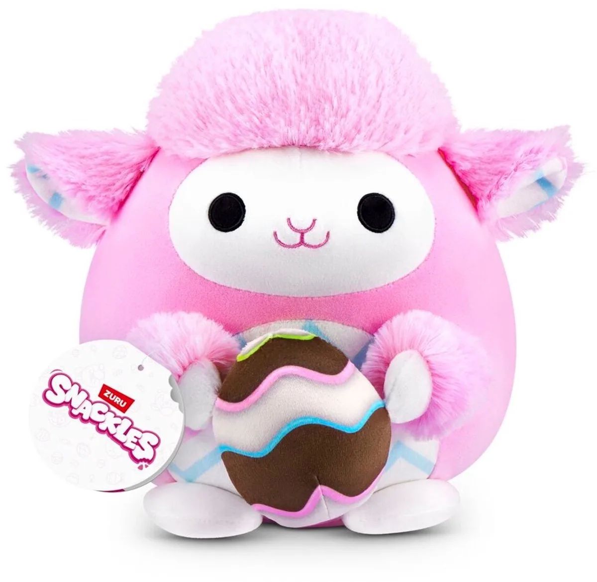 Snackles - Pluchen - Lammetje met Paasei - 20cm van ZURU in Roze – productfoto