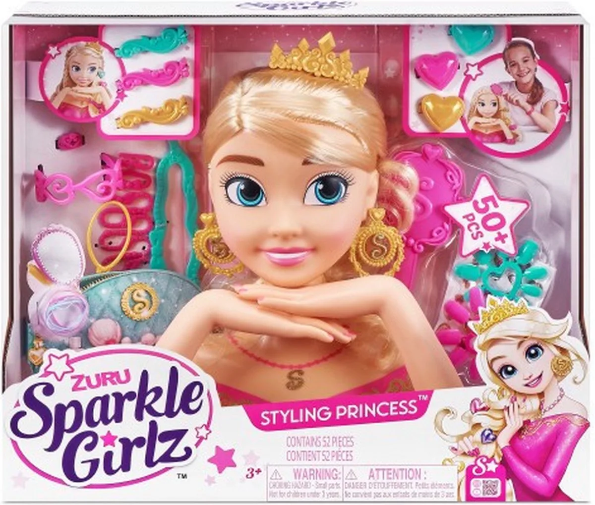 Sparkle Girlz - Styling Head - Kaphoofd- Met Nail Design en Accessoires by ZURU in Multicolour – product photo