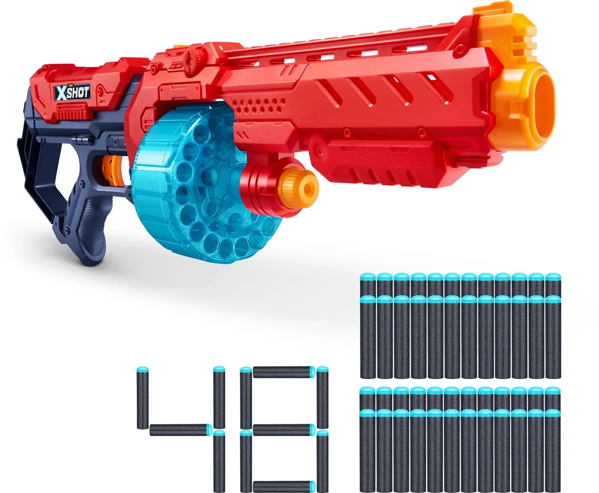 X-Shot Excel Turbo Fire Blaster - Speelgoedblaster - 48 Darts fra ZURU i Rød – produktbillede