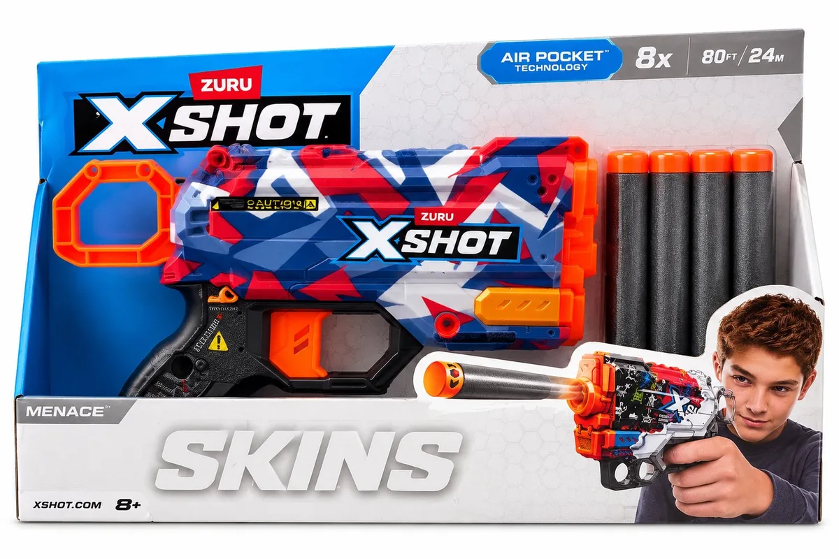 X-Shot Skins Malice Dartblaster – Inclusief 8 Air Pocket Darts – Bereik tot 24 Meter – Vanaf 8 Jaar fra ZURU – produktbillede